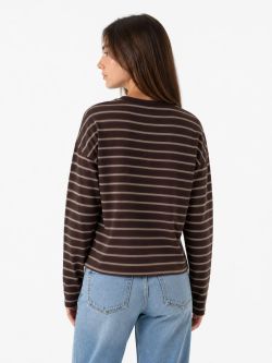 Camiseta m/l con rayas monocolor Only Coffee