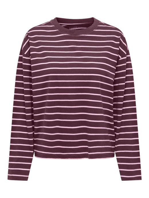 Camiseta m/l con rayas monocolor Only Fir