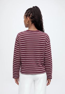 Camiseta m/l con rayas monocolor Only Fir