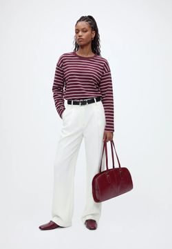 Camiseta m/l con rayas monocolor Only Fir