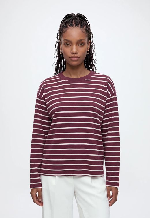Camiseta m/l con rayas monocolor Only Fir