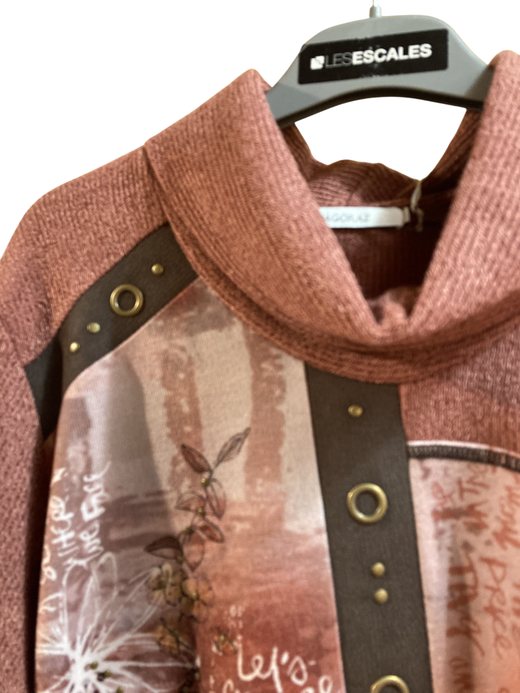 Camiseta m/l cuello vuelto Bagoraz Pale Rose