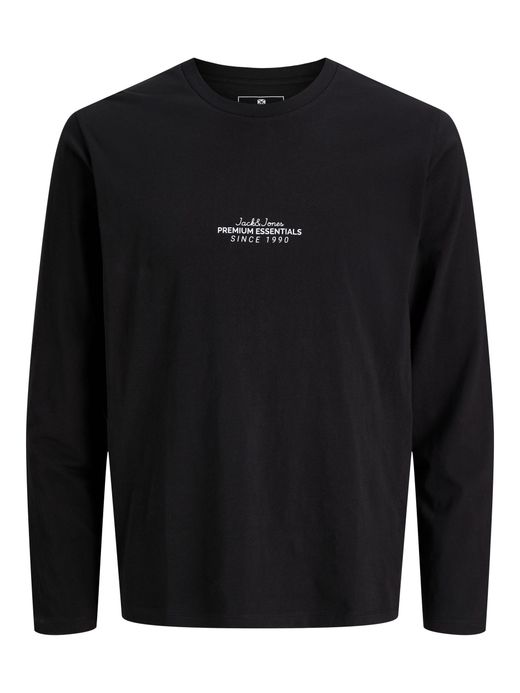 Camiseta m/l de cuello redondo Premium Essentials Jack & Jones Black
