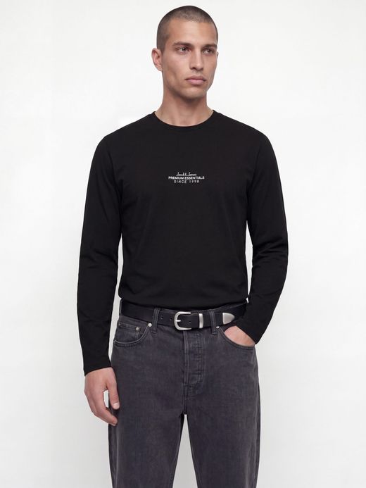 Camiseta m/l de cuello redondo Premium Essentials Jack & Jones Black