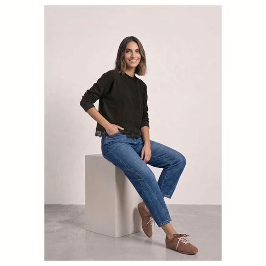 Camiseta m/l de punto con detalle puntilla Street One Coffee