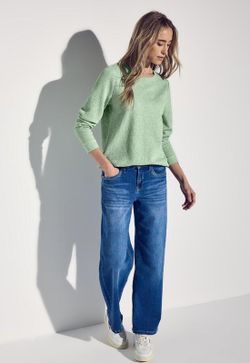 Camiseta m/l de punto granulado Street One Green