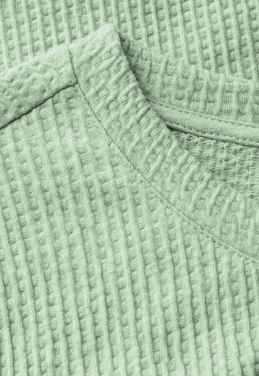 Camiseta m/l de punto granulado Street One Green