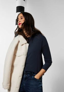 Camiseta m/l lisa con ribete Street One Deep Blue