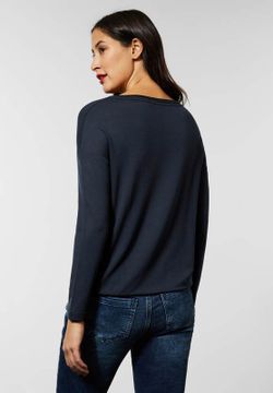 Camiseta m/l lisa con ribete Street One Deep Blue