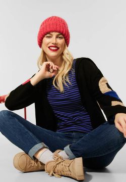 Camiseta m/l rayas finas Street One Dark Navy