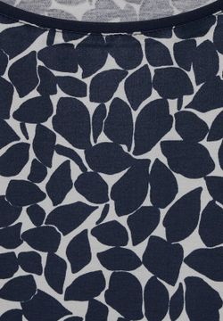 Camiseta m/l satén con estampado floral abstracto Street One Deep Blue