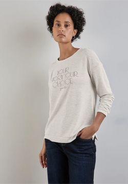 Camiseta m/l "Your story, your choice" Street One Beige