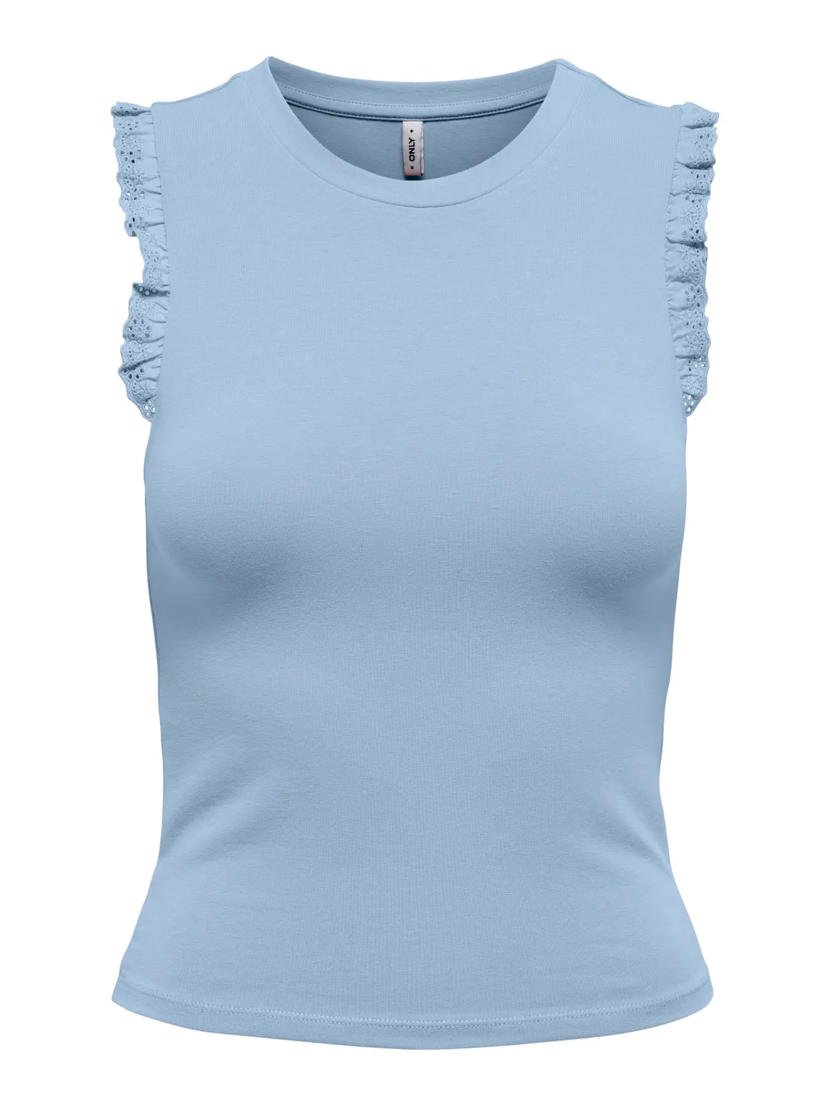 Camiseta sin mangas con detalle volantes Only Chambray Blue