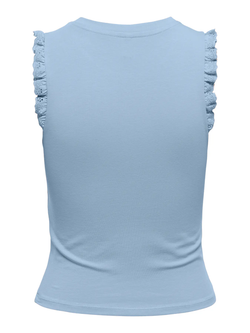 Camiseta sin mangas con detalle volantes Only Chambray Blue