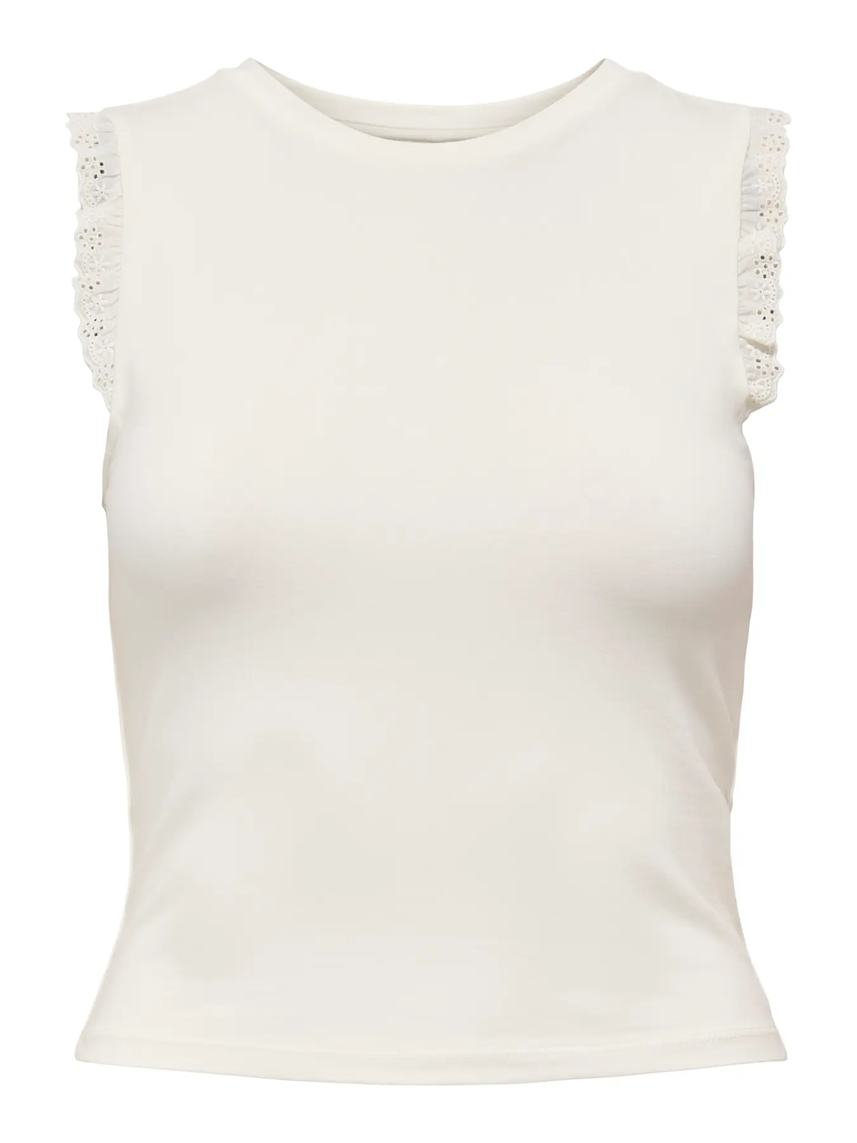 Camiseta sin mangas con detalle volantes Only Cloud Dancer