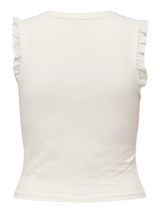 Camiseta sin mangas con detalle volantes Only Cloud Dancer