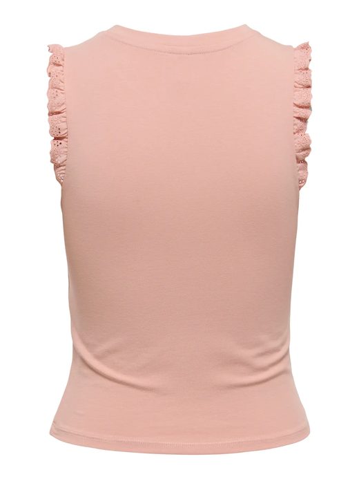 Camiseta sin mangas con detalle volantes Only Misty Rose