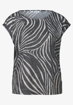 Camiseta sin mangas con estampado bicolor Street One Black