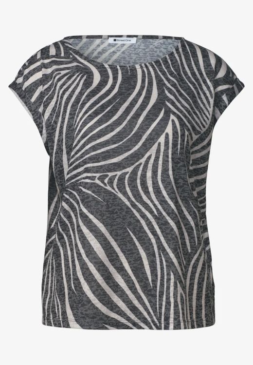 Camiseta sin mangas con estampado bicolor Street One Black