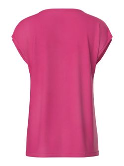 Camiseta s/m básica con cuello pico Pieces Pink