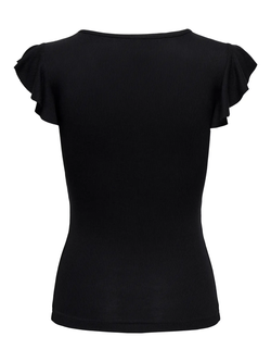 Camiseta s/m canalé con volantes Only Black
