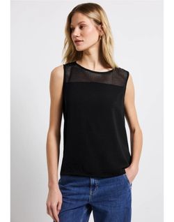 Camiseta s/m combinada rejilla Street One Black