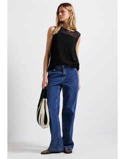 Camiseta s/m combinada rejilla Street One Black