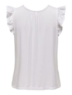 Camiseta s/m con bordados Only Bright White