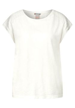 Camiseta s/m con detalle calado Street One Off White
