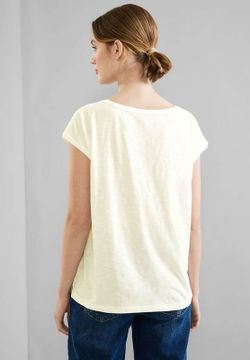 Camiseta s/m con detalle calado Street One Off White