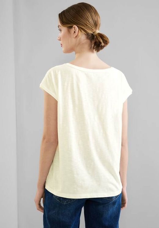 Camiseta s/m con detalle calado Street One Off White