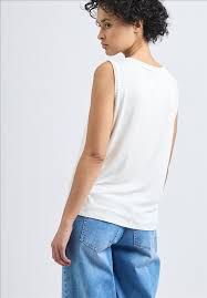 Camiseta s/m con detalle calado Street One Off White