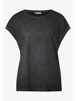 Camiseta s/m con detalle tachuelas Street One Dark Grey