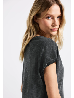 Camiseta s/m con detalle tachuelas Street One Dark Grey