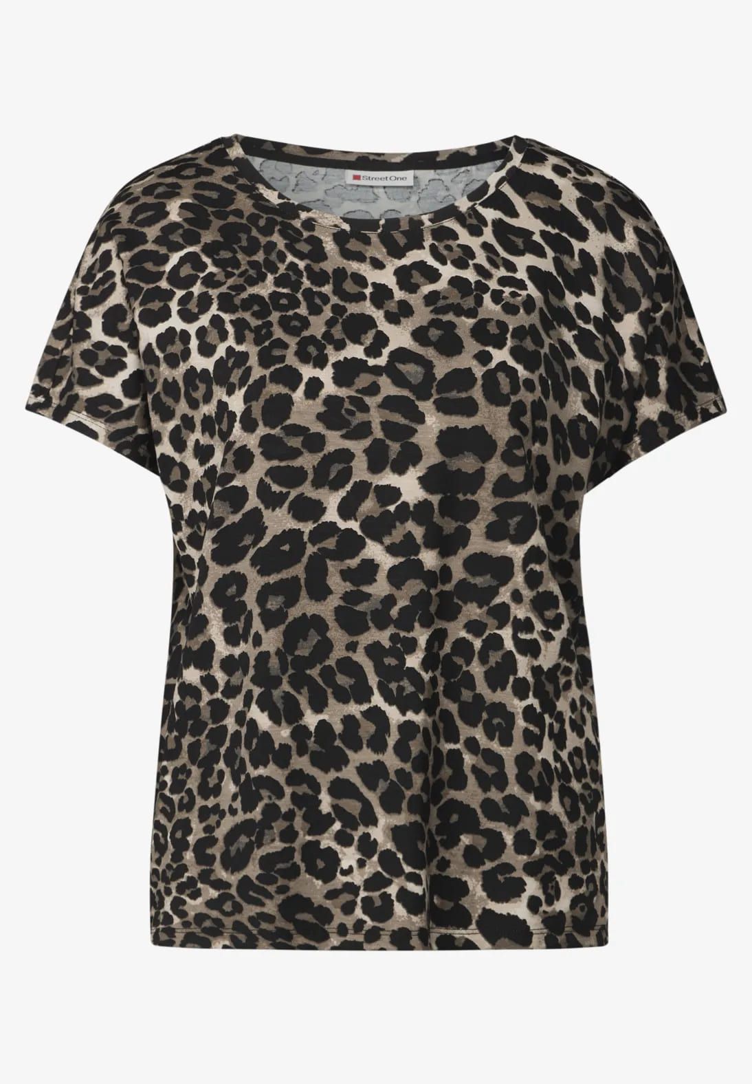 Camiseta s/m con estampado animal print Street One Black 32