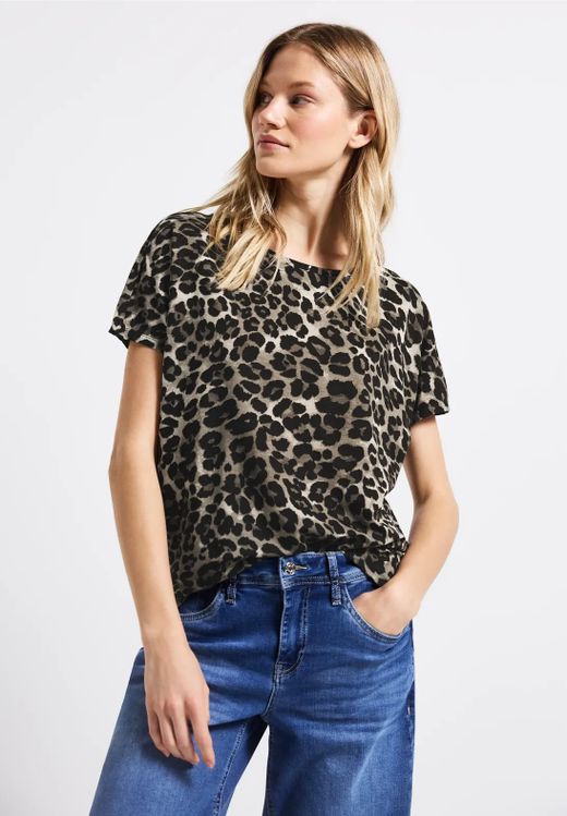 Camiseta s/m con estampado animal print Street One Black