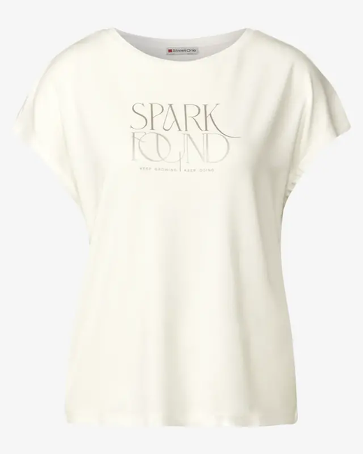Camiseta s/m con letras Spark Found Street One Off White