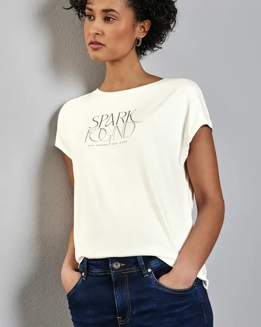 Camiseta s/m con letras Spark Found Street One Off White