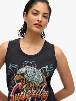 Camiseta s/m con print multicolor Superdry Black