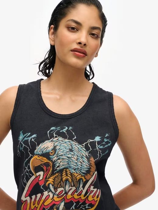 Camiseta s/m con print multicolor Superdry Black