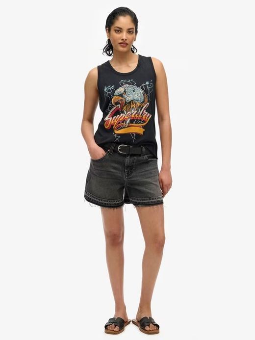 Camiseta s/m con print multicolor Superdry Black