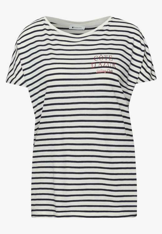Camiseta s/m con rayas marineras Street One Shadow Blue