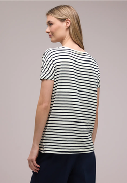 Camiseta s/m con rayas marineras Street One Shadow Blue