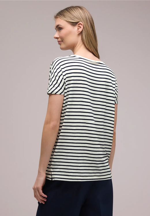 Camiseta s/m con rayas marineras Street One Shadow Blue