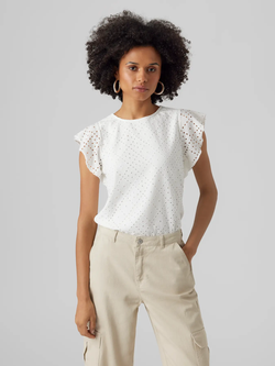 Camiseta s/m con rombos calados Vero Moda Snow White