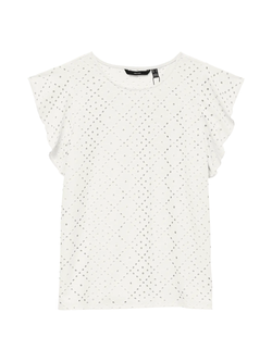 Camiseta s/m con rombos calados Vero Moda Snow White