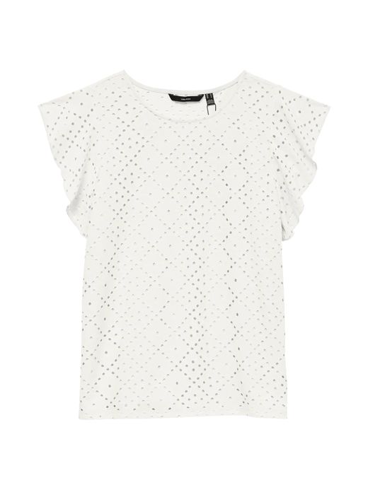 Camiseta s/m con rombos calados Vero Moda Snow White