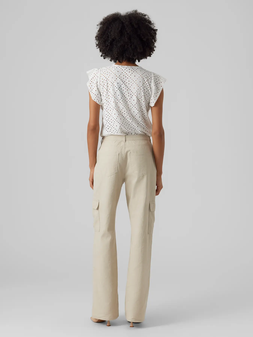 Camiseta s/m con rombos calados Vero Moda Snow White