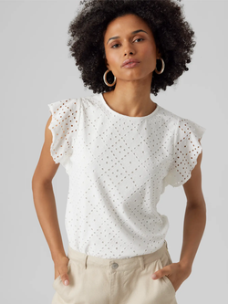 Camiseta s/m con rombos calados Vero Moda Snow White