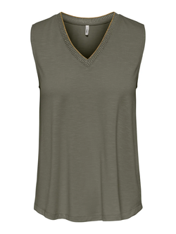 Camiseta s/m de cuello pico Only Olive Night